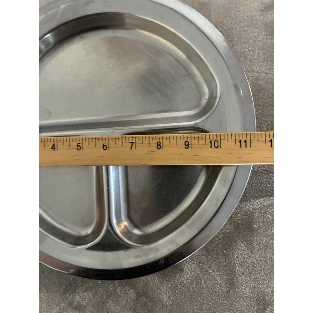Vintage Compartment Food Tray Stainless Steel LA County Cafeteria Polar 11